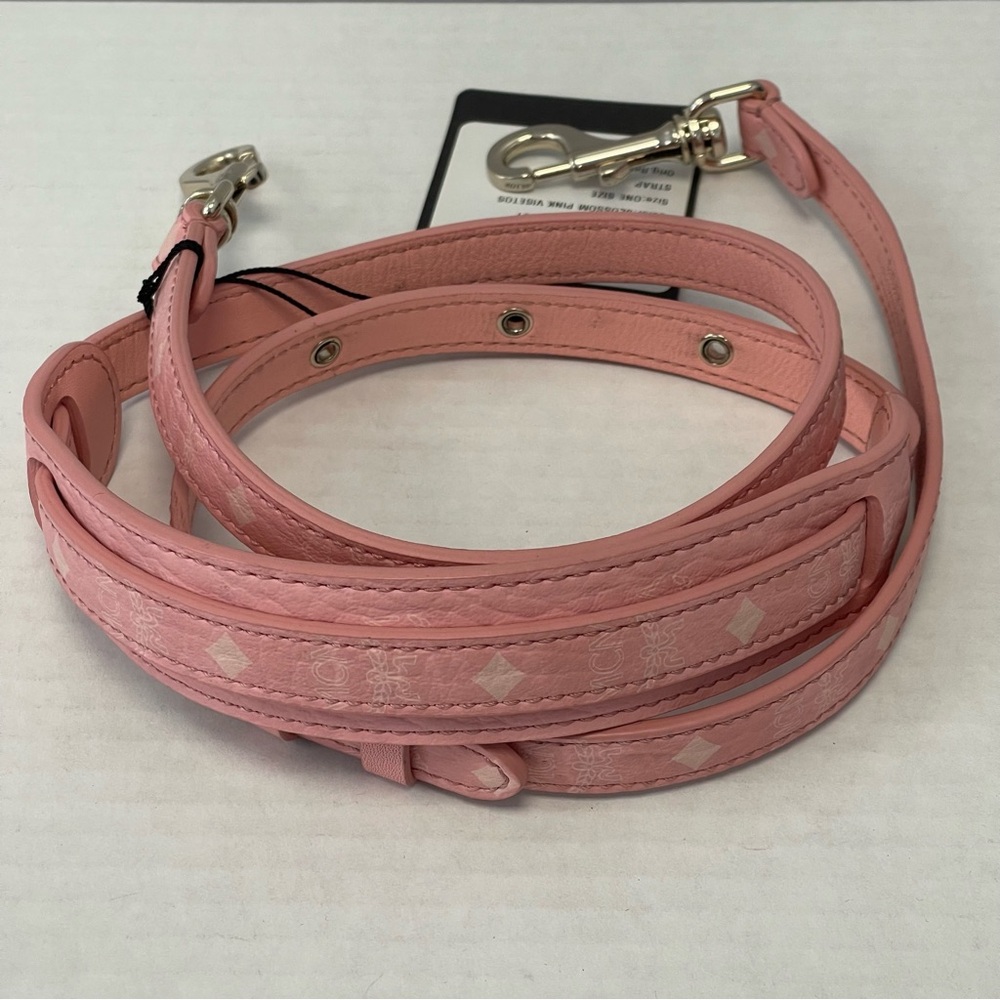 MCM Adjustable Aren Buckle Strap in Blossom Pink Visetos - NWT